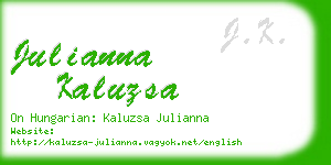 julianna kaluzsa business card